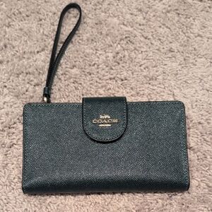 Coach Dark Green Wristlet Wallet